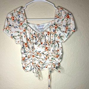 Floral Womens Short Sleeves Blouse Top Size Medium By “Love Steak”